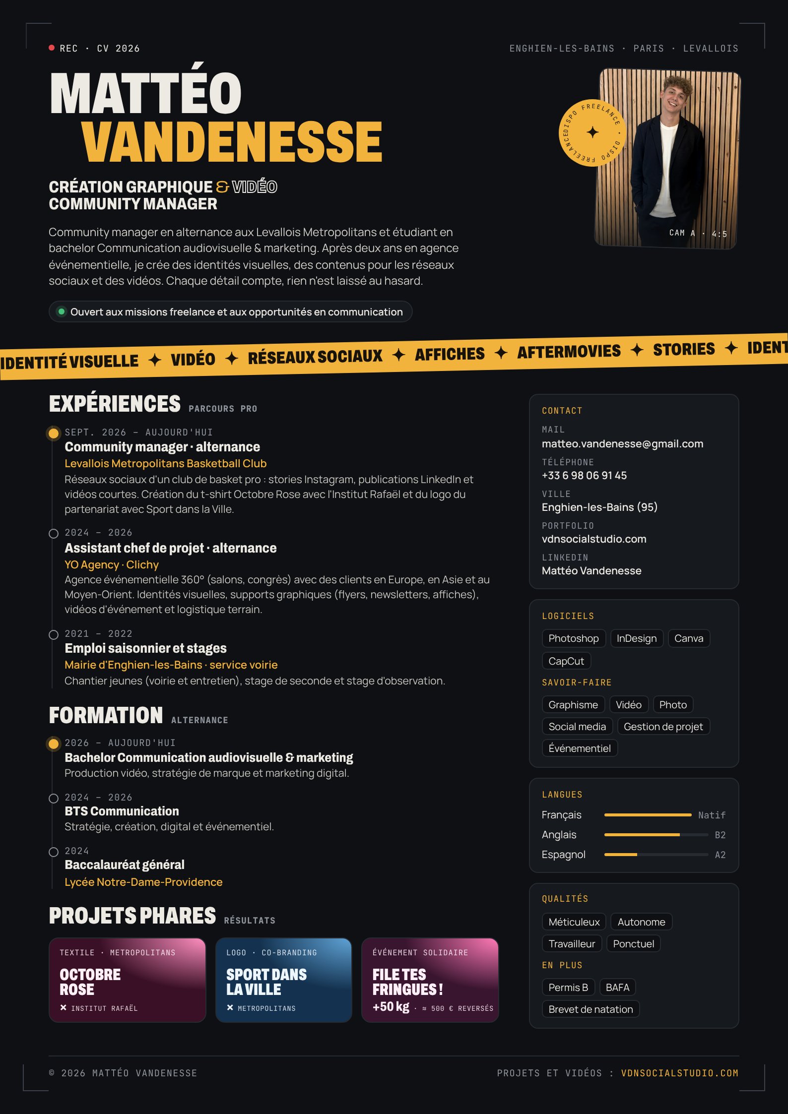 CV de Mattéo Vandenesse